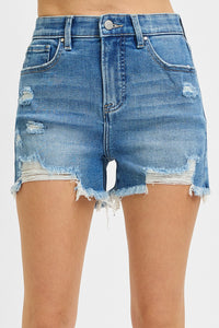 Risen Denim Shorts | Tummy Control Distressed Medium