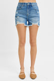 Risen Denim Shorts | Tummy Control Distressed Medium