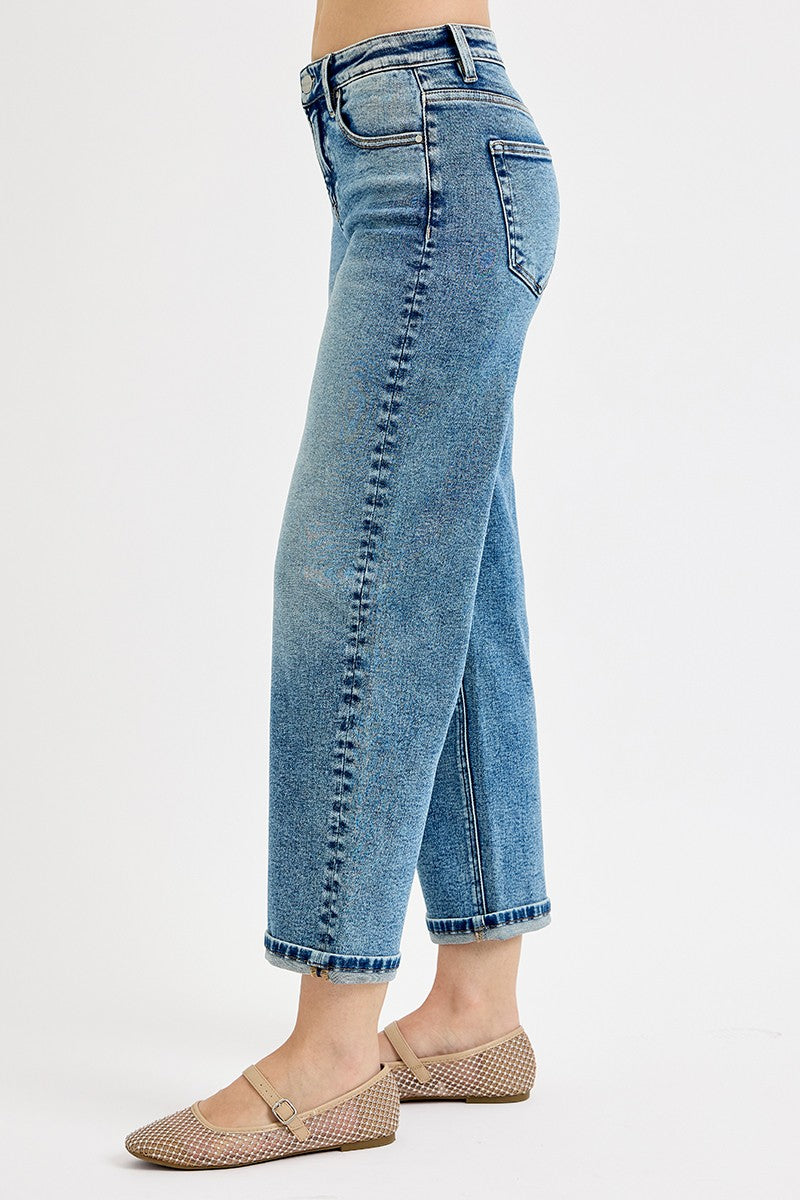 Risen Jeans | High Rise Crop Boyfriend Cuffed