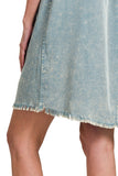 Tencel Mineral Washed Collar Dress | Blue