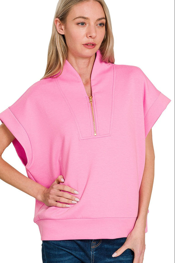 Scuba Half Zip Pullover | Candy Pink