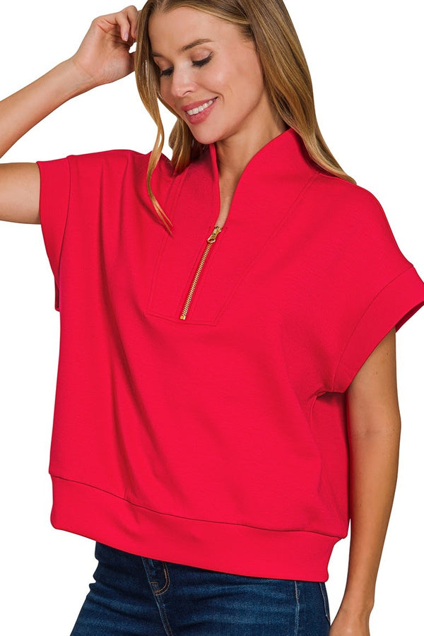 Scuba Half Zip Pullover | Red