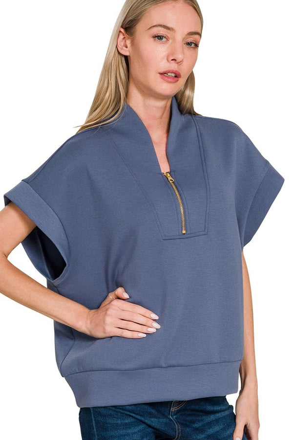 Scuba Half Zip Pullover | Blue Indigo