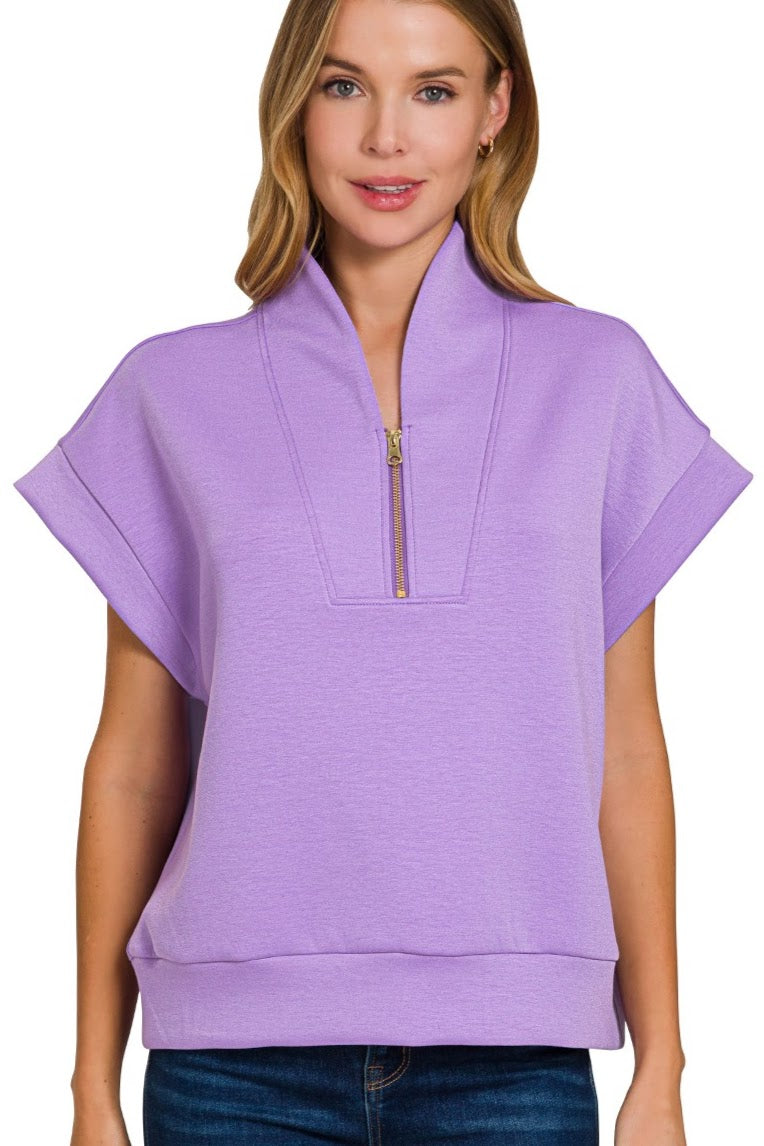 Scuba Half Zip Pullover | Lavender