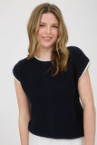Contrast Trim Sweater Top | Navy