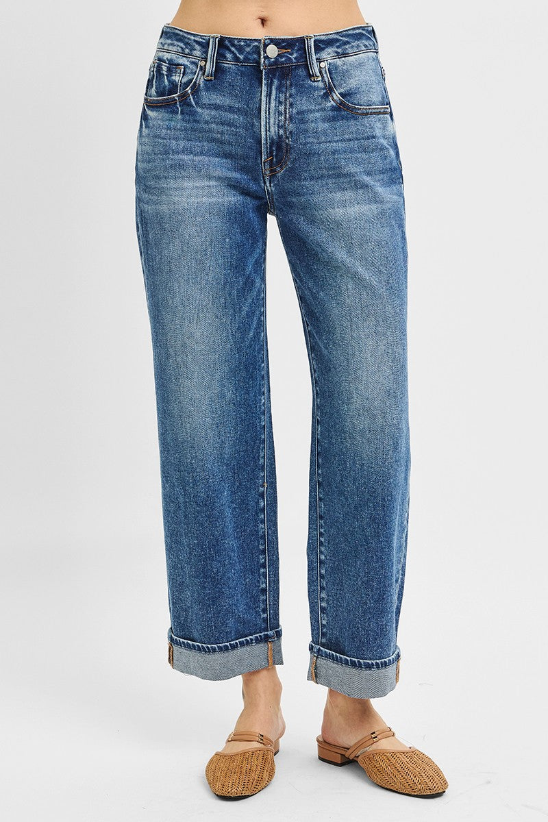 Risen Jeans | Mid Rise Ankle Turn Up Cuffed