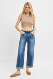 Risen Jeans | Mid Rise Ankle Turn Up Cuffed