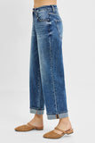 Risen Jeans | Mid Rise Ankle Turn Up Cuffed