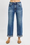 Risen Jeans | Mid Rise Ankle Turn Up Cuffed
