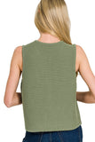 Tie Front Sweater Vest | Light Olive