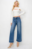 Risen Jeans | High Rise Crop Wide Front Pocket