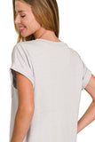 Premium Cotton T-Shirt Dress | Heather Grey