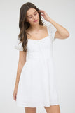Lace Front Tie Dress | White