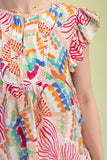 Abstract Flutter Sleeve Top | Multi