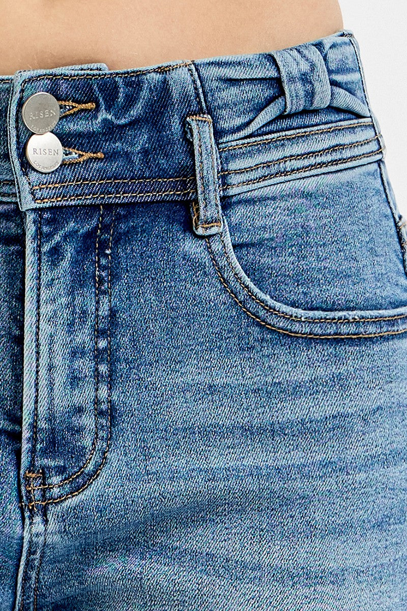 Risen Denim Shorts | High Rise Bow Detail Shorts