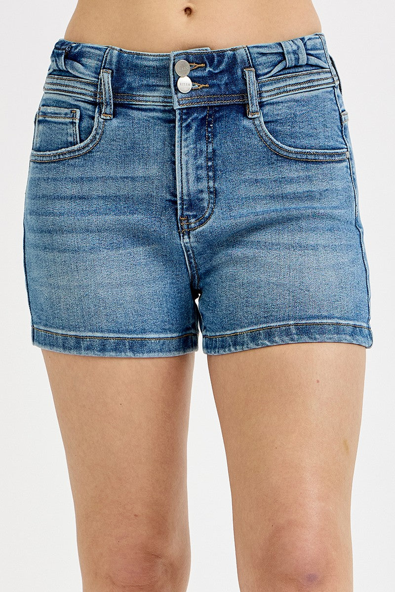 Risen Denim Shorts | High Rise Bow Detail Shorts