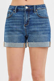Risen Denim Shorts | High Rise Wide Cuffed