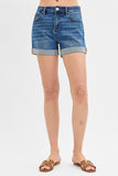 Risen Denim Shorts | High Rise Wide Cuffed