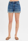 Risen Denim Shorts | High Rise Wide Cuffed