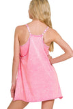 Built In Pocket Romper | Candy Pink