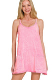 Built In Pocket Romper | Candy Pink