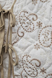 Quilted Embroidered Detailed Vest | Natural