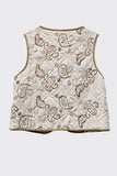 Quilted Embroidered Detailed Vest | Natural
