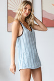 Textured Racerback Tank Top | Blue