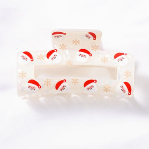 Santa Iridescent Hair Claw Clip