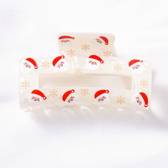 Santa Iridescent Hair Claw Clip