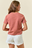 Cowgirl Embroidered Crop Top | Terra Cotta