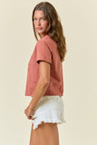 Cowgirl Embroidered Crop Top | Terra Cotta