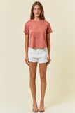 Cowgirl Embroidered Crop Top | Terra Cotta