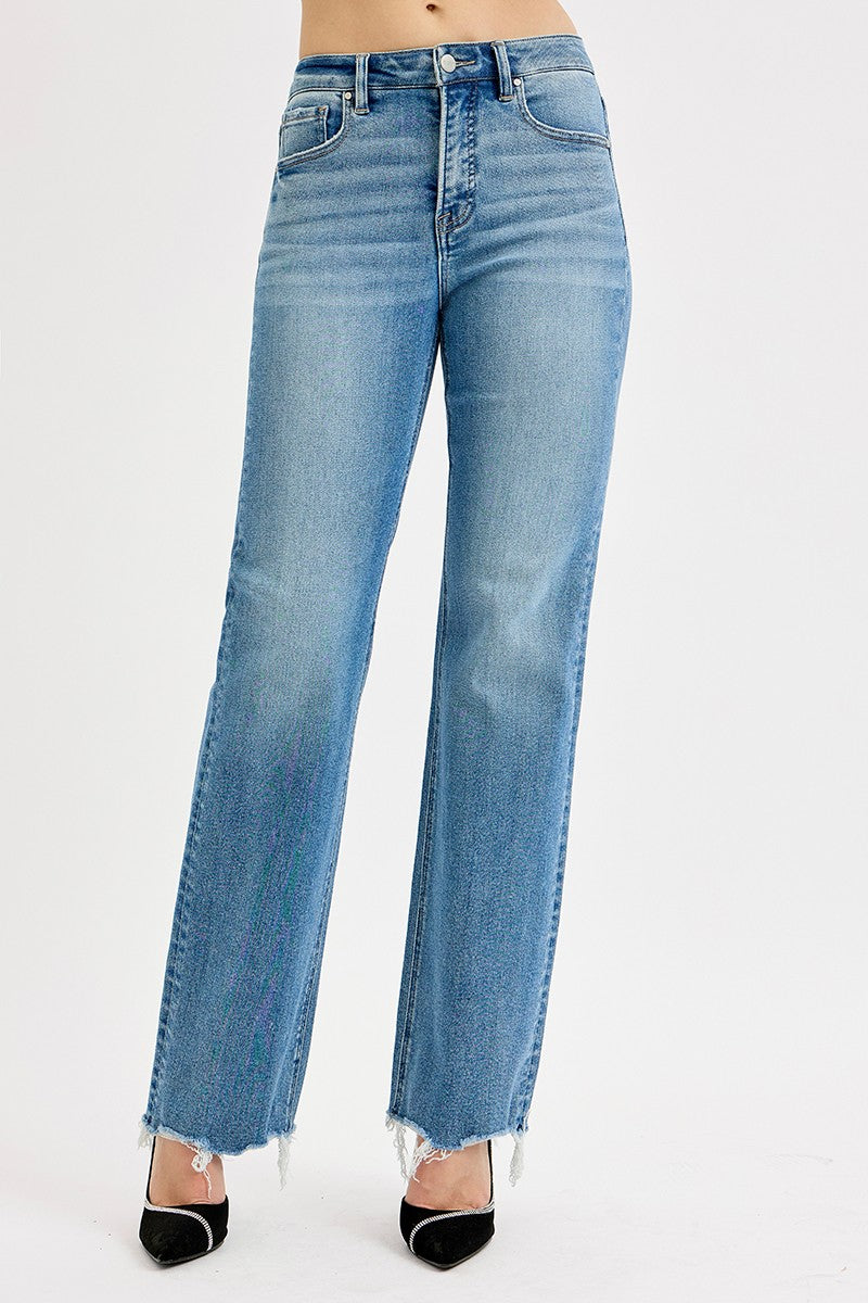 Risen Jeans | High Rise Tummy Control Wide Leg