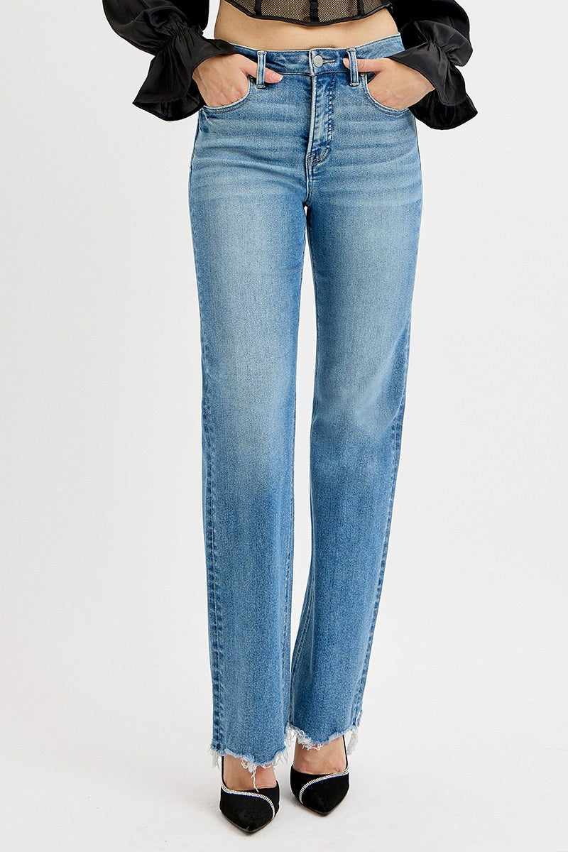 Risen Jeans | High Rise Tummy Control Wide Leg