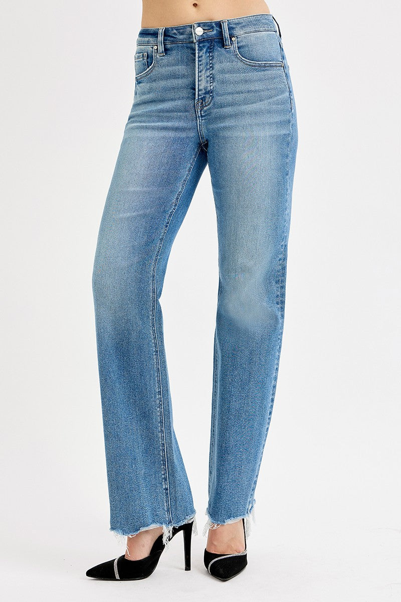 Risen Jeans | High Rise Tummy Control Wide Leg