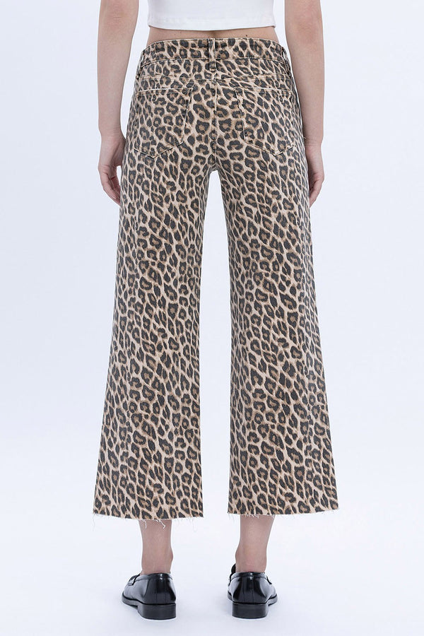 Vervet by Flying Monkey Jeans | High Rise Crop Wide Leopard