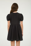Bow Detail Puff Sleeve Dress | Black