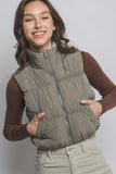 *DOORBUSTER DEAL | Reversible Plaid Puffer Vest | Light Olive