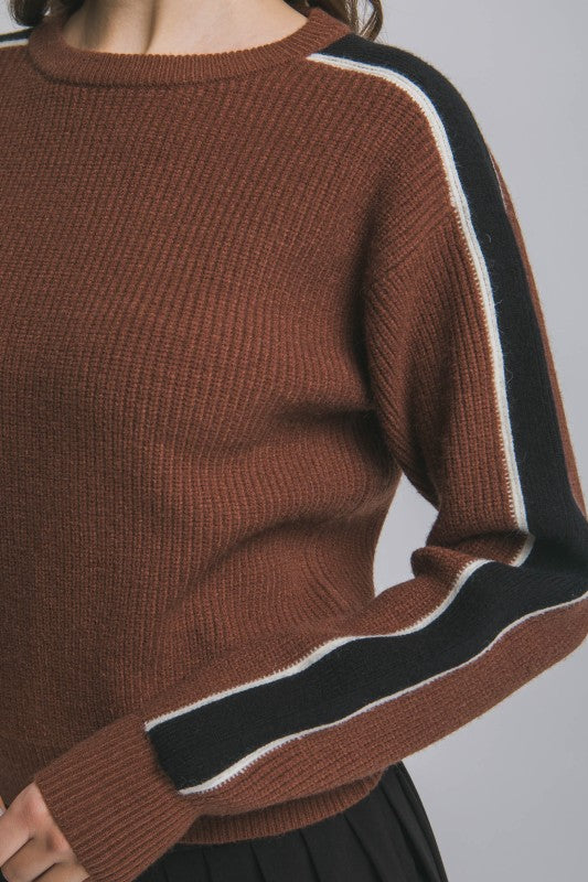 Stripe Knit Sweater | Chocolate