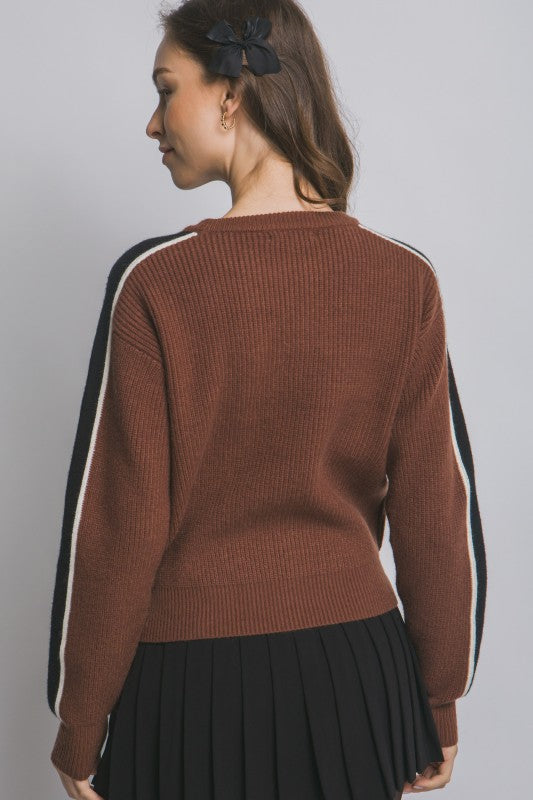 Stripe Knit Sweater | Chocolate