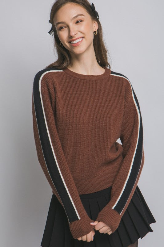 Stripe Knit Sweater | Chocolate