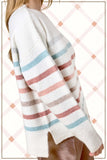 Hi/Low Striped Sweater Top | Multi