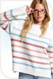 Hi/Low Striped Sweater Top | Multi