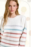 Hi/Low Striped Sweater Top | Multi