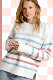 Hi/Low Striped Sweater Top | Multi