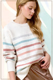 Hi/Low Striped Sweater Top | Multi