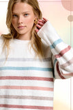 Hi/Low Striped Sweater Top | Multi