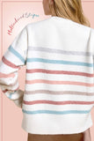 Hi/Low Striped Sweater Top | Multi