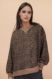 Leopard Knit Sweater Top | Cocoa